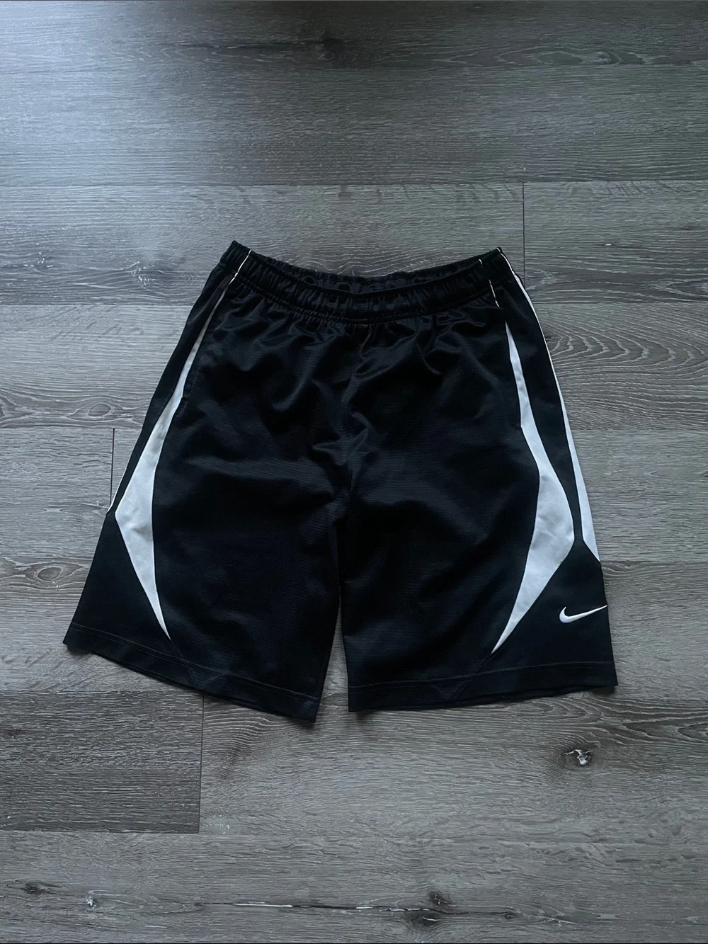 Nike Black Men's Athletic Shorts with White Panels